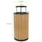 Alpine Industries 32 Gallon Cedar All-Weather Slatted Wood Style Panel Steel Commercial Outdoor Trash Can Receptacle ALP4400-01-CD-RB - alternate 9